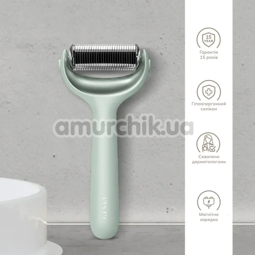 Массажер-роллер для лица и тела с микроиглами Geske MicroNeedle Face & Body Roller 9 in 1, зеленый