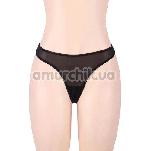 Комплект Star Night Garter Panty, черный: пояс для чулок + трусики-стринги