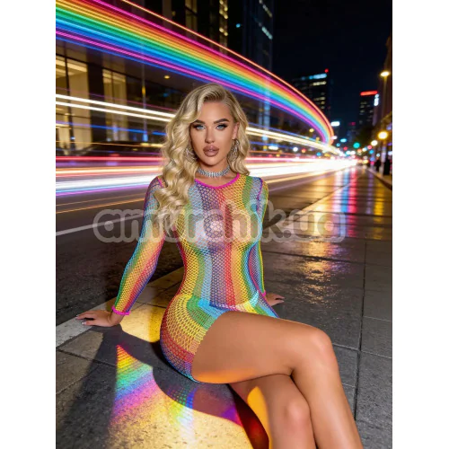 Платье Star Night Sexy Mesh Colourful Mini Dress, разноцветное