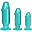 Набір із 3 анальних пробок Doc Johnson Crystal Jellies Anal Starter Kit, бірюзовий - Фото №1