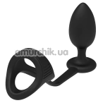 Анальная пробка с эрекционным кольцом Ramrod Cockstrap With Anal Plug, черная - Фото №1