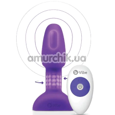 Анальна пробка з вібрацією та ротацією B-Vibe Rimming Plug Petite, фіолетова - Фото №1