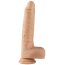 Вибратор с толчками Virgite Realistics Vibrating & Thrusting Realistic With Balls R13, телесный - Фото №1