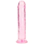Фалоімітатор Realrock Crystal Clear Dildo Straight 7, рожевий - Фото №1