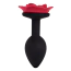 Анальная пробка с красной розой Alume Silicone Rose Plug S, черная - Фото №6