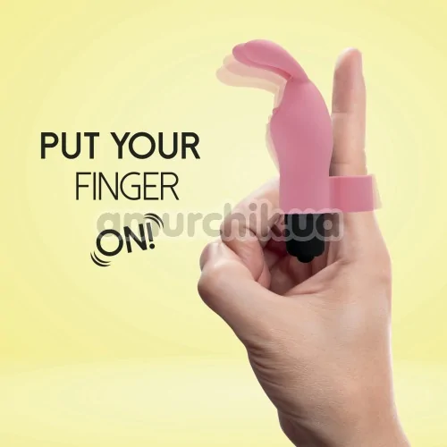 Насадка на палець з вібрацією FeelzToys Magic Finger Bunny Vibrator, рожева