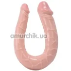 Двухконечный фаллоимитатор Real Rapture U-Shaped 6, телесный - Фото №1