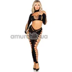 Комплект Leg Avenue Seamless Cut-Out Crop Top And Legging, чорний: топ + легінси - Фото №1