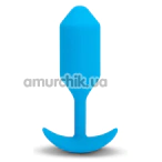 Анальная пробка с вибрацией B-Vibe Vibrating Snug Plug 3, синяя - Фото №1