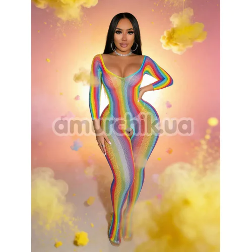 Комбинезон Star Night Sexy Rainbow Fishnet Bodystocking, разноцветный
