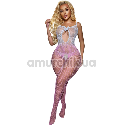 Комбинезон Star Night Pastel Bow Bodystocking, розово-белый - Фото №1