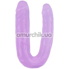 Двокінцевий фалоімітатор Hi-Rubber Born To Create Pleasure 17.7, фіолетовий - Фото №1