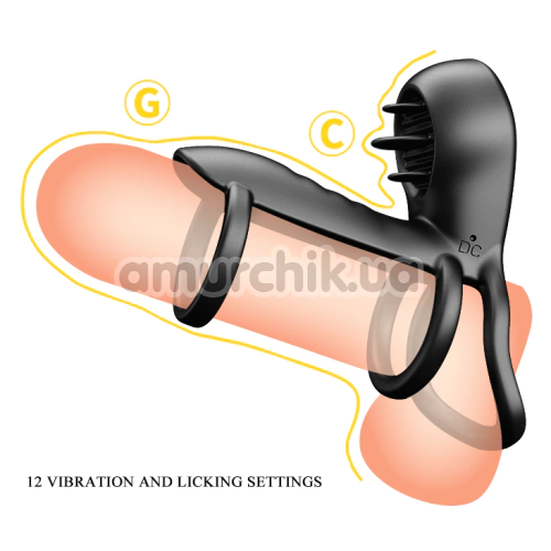 Насадка на пенис с вибрацией Pretty Love Vibrating Penis Sling Jammy, черная