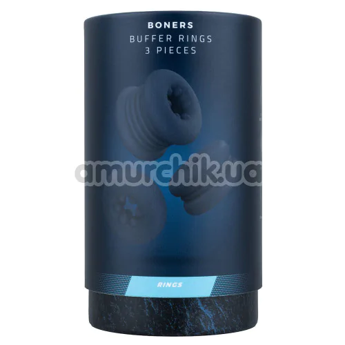 Набір ерекційних кілець для члена Boners Buffer Rings, синій
