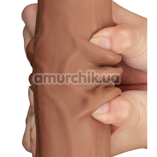 Фаллоимитатор Sliding-Skin Dual Layer Dong 11.5, коричневый