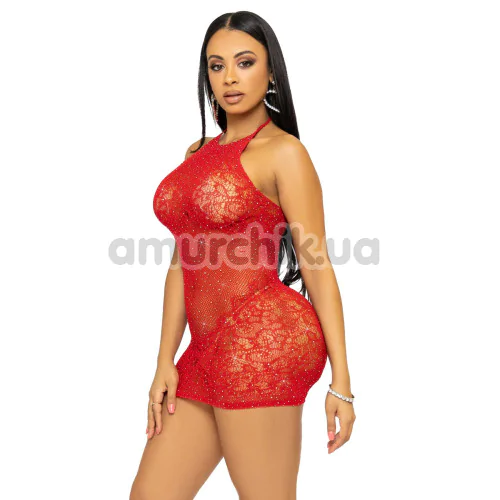 Сукня Leg Avenue One In A Million Rhinestone Lace Dress, червона