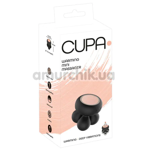 Универсальный вибромассажер с подогревом Cupa Warming Mini Massager, черный