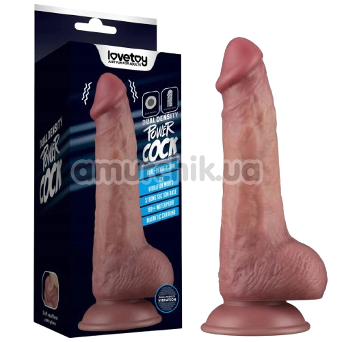 Вібратор Lovetoy Dual Density Power Cock 8.5, коричневий
