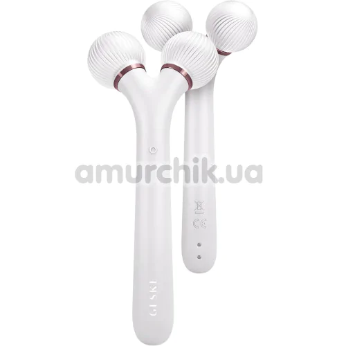 Ультразвуковий масажер для обличчя Geske Sonic Facial Roller 4 in 1, кремовий