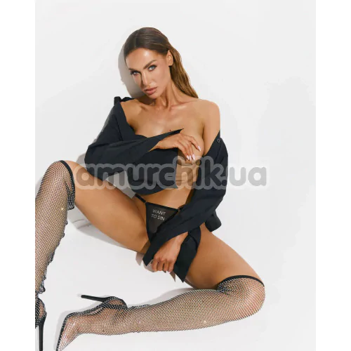 Трусики-стрінги Obsessive Violami Want To Sin, чорні