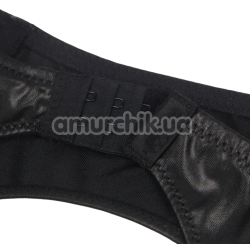 Комплект Star Night Lace Garter Belt Mesh, чорний: пояс для панчіх + трусики-стрінги