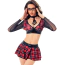 Костюм школярки JSY Sexy Lingerie 5808, чорно-червоний: спідниця + топ + краватка + окуляри - Фото №1