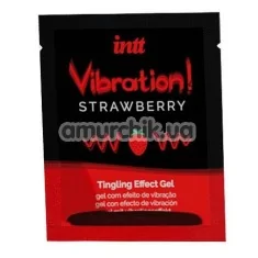 Збуджуючий гель з ефектом вібрації Intt Vibration Strawberry Tingling Effect Gel - полуниця, 5 мл - Фото №1