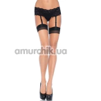 Панчохи з чорним швом і резинками Leg Avenue 2 Tone Stockings, тілесні - Фото №1