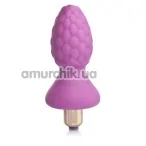 Анальна пробка з вібрацією Ass Berries Raspberry, рожева - Фото №1