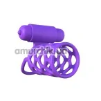Насадка на пенис с вибрацией Fantasy C-Ringz Vibrating Couples Cage, фиолетовая - Фото №1