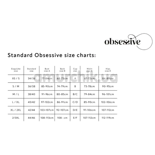 Комплект Obsessive Lanelia, черный: корсет + трусики-стринги