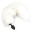 Анальна пробка з білим хвостиком Art Of Sex Silicone Butt Plug White Fox M, чорна - Фото №1