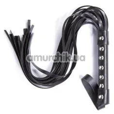 Флоггер DS Fetish Studded Flogger, черный - Фото №1