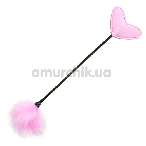Стек з пір'їнкою для пестощів DS Fetish Heart Paddle, рожевий