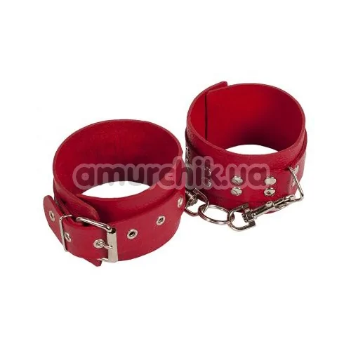 Фіксатори для ніг Leather Restraints Leg Cuffs, червоні - Фото №1