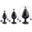 Набір анальних пробок з райдужними кристалами у вигляді сердечок Luxe Bling Plugs Trainer Kit, чорний - Фото №7