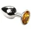Анальна пробка з жовтим кристалом SWAROVSKI Silver Citrine Small, срібна
