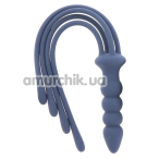 Флогер з анальною пробкою Taboom Silicone Supreme Whip & Plug, синій - Фото №1