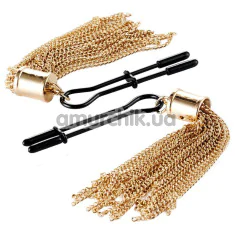 Зажимы для сосков Guilty Pleasure Tassel Tease Clamps, черно-золотые - Фото №1