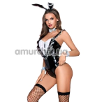 Костюм зайчика JSY Sexy Lingerie черный: боди + чулки + ушки + галстук + манжеты - Фото №1