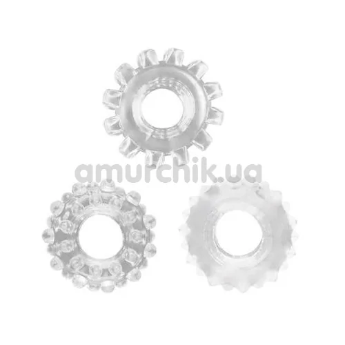 Набір з 3 ерекційних кілець GK Power Gear Up Rings, прозорий - Фото №1