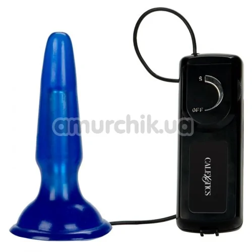 Анальная пробка с вибрацией Vibrating Tush Teaser, синяя - Фото №1