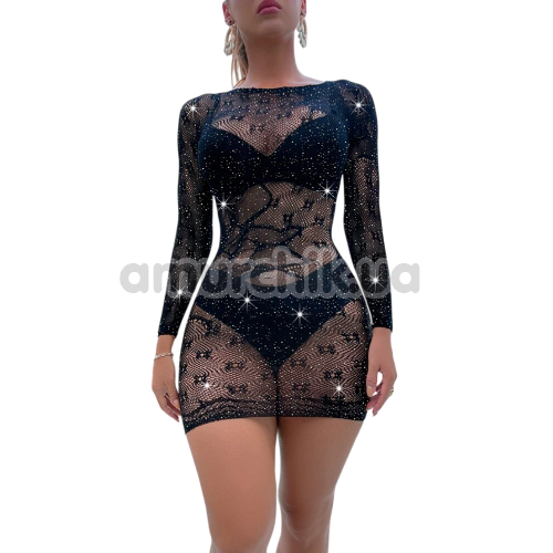 Платье Star Night Shiny Chic Mini Dress, черное - Фото №1
