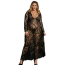 Пеньюар Star Night Sexy Lace Long Sleeves Night Robe, черный - Фото №5