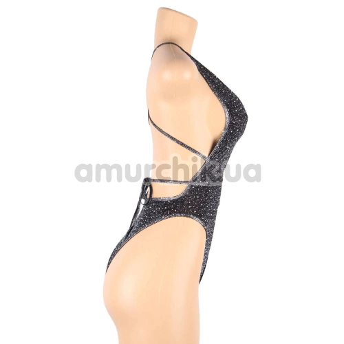Боді Star Night Deep V Diamond Backless Bodysuit, чорне