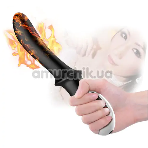 Вібратор з підігрівом FoxShow Silicone Prostate and G-spot Massager, чорний