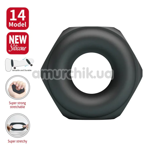 Ерекційне кільце Crazy Bull Super Soft Silicone Jarvius, чорне