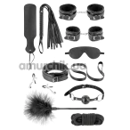 Бондажний набір Fetish Tentation Enjoy Pain SM Bondage Box In Vegan Leather 10pcs, чорний - Фото №1