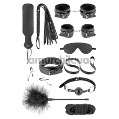 Бондажний набір Fetish Tentation Enjoy Pain SM Bondage Box In Vegan Leather 10pcs, чорний - Фото №1