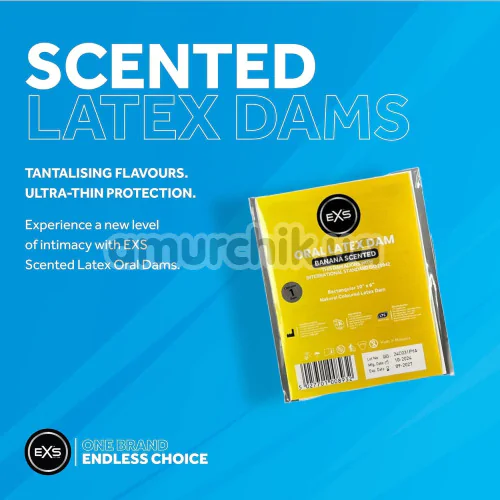 Салфетка для орального секса EXS Oral Latex Dam Banana Scented - банан, 1 шт